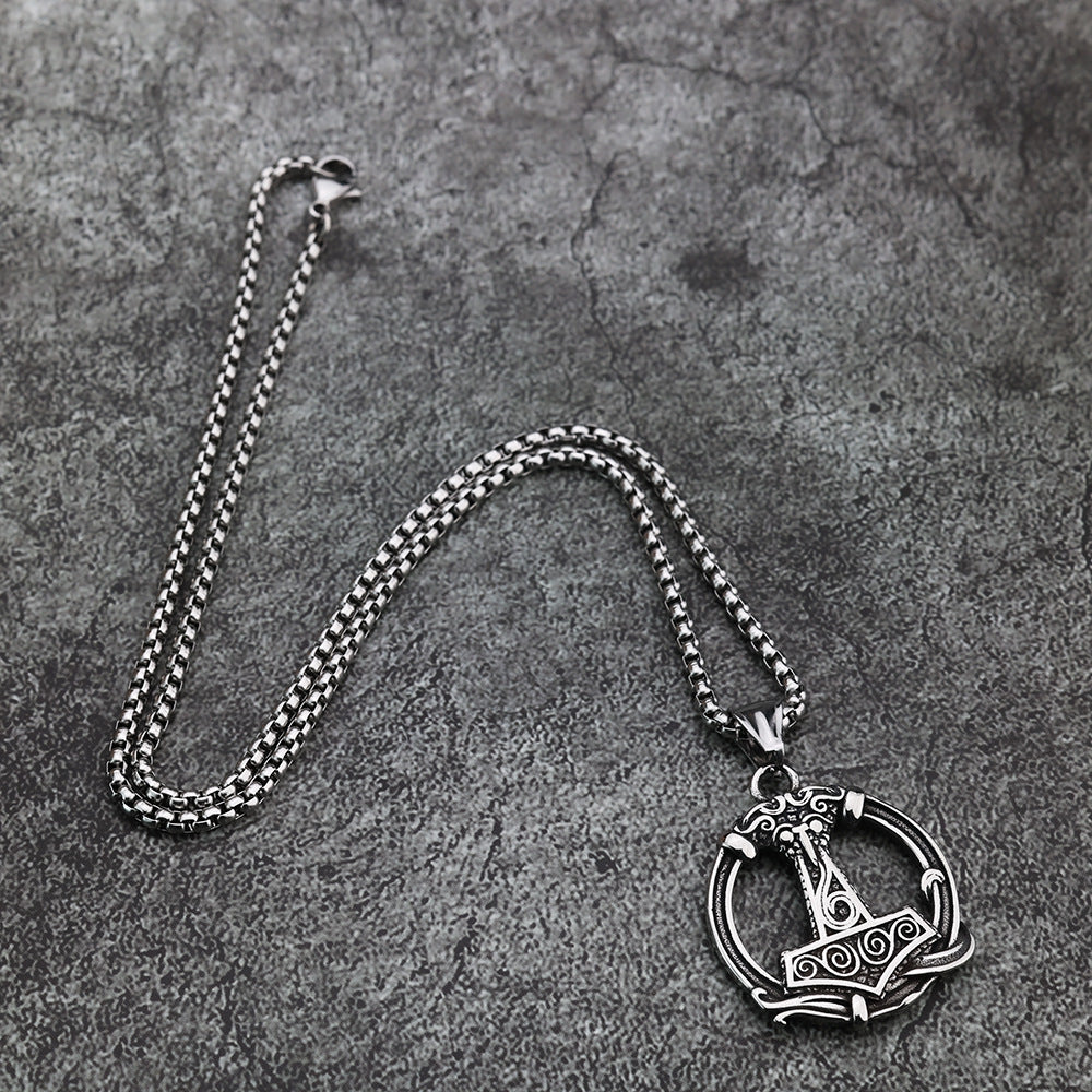 Nordic Viking Style Fashion Double Sided Pendant Necklace