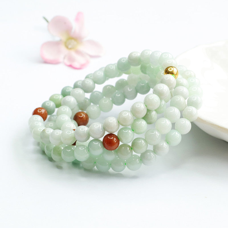 Natural A Grade Jade Necklace Colourful 108 Buddha Beads String Jade