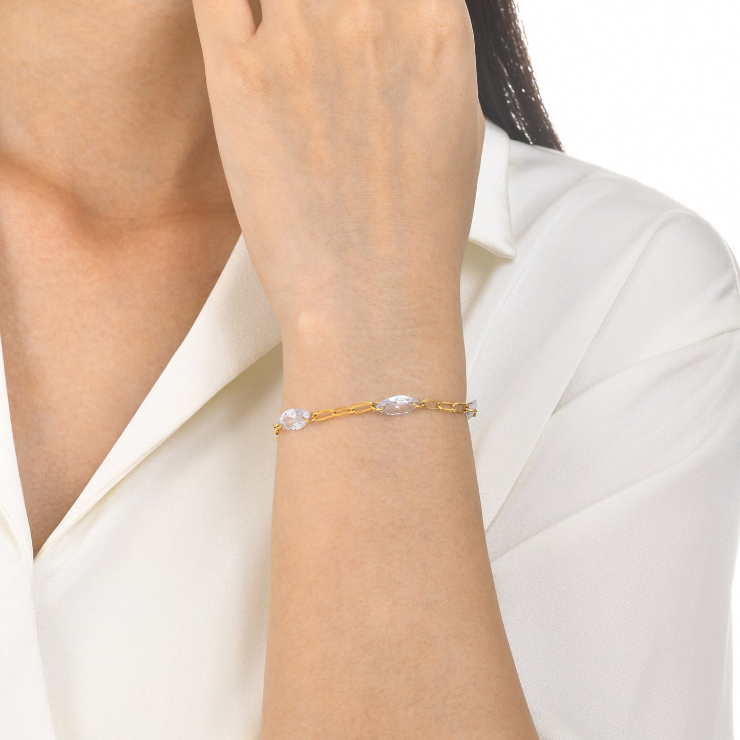 Titanium Steel Temperament Fashion Jewelry Gold Cross Bracelet