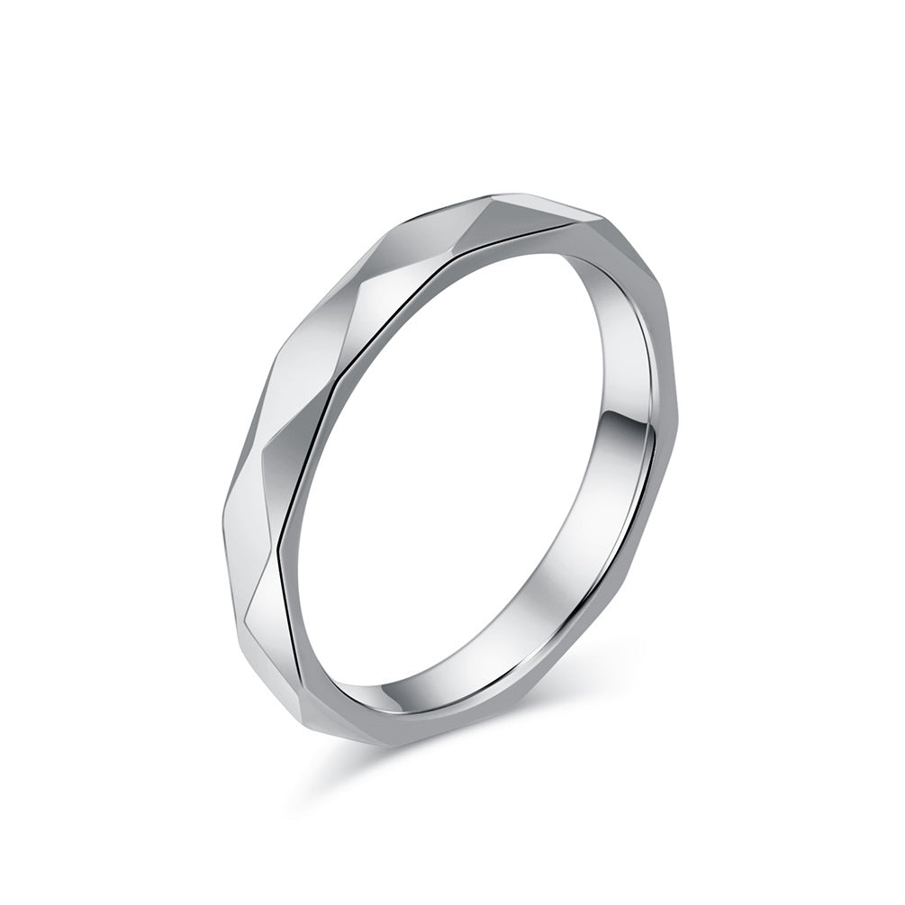Cold Neutral Wind 4mm Rhombus Titanium Steel Ring Jewelry