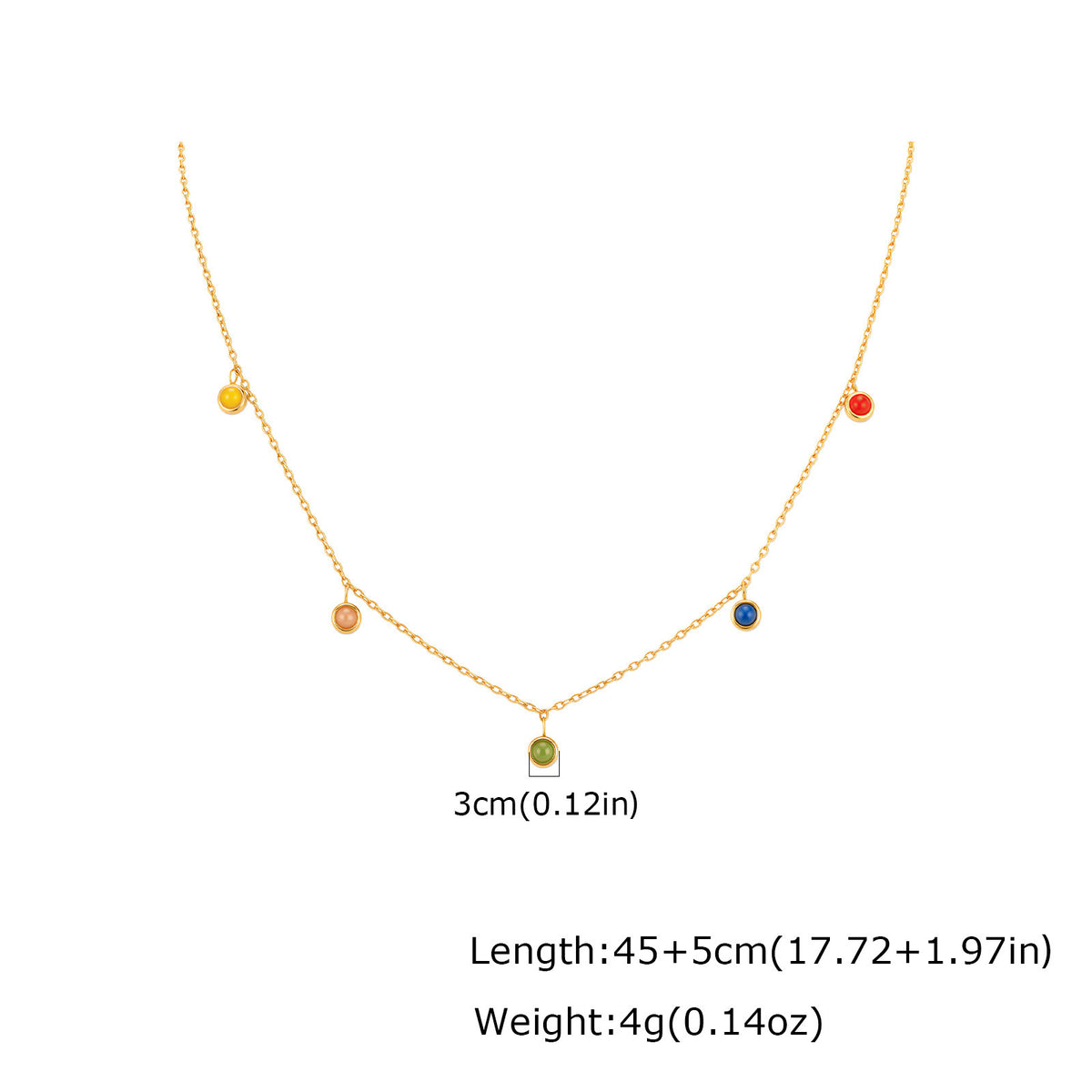 Spice Girls Design Sense Stainless Steel Natural Blue Chalcedony Colored Natural Stone Necklace