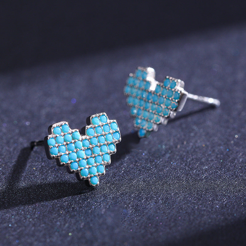 925 Sterling Silver Heart Stud Earrings
