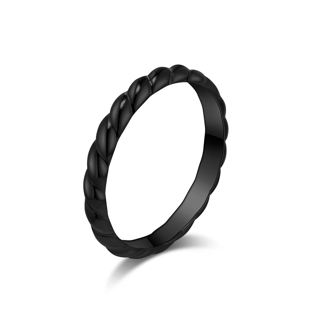 European And American Light Luxury Titanium Steel Ring Jewelry