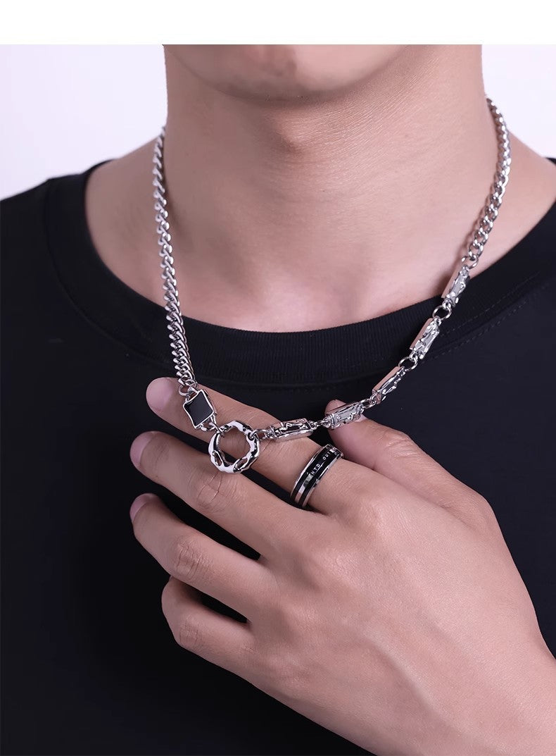 Planderful Jewelry Titanium Steel Mens Necklace