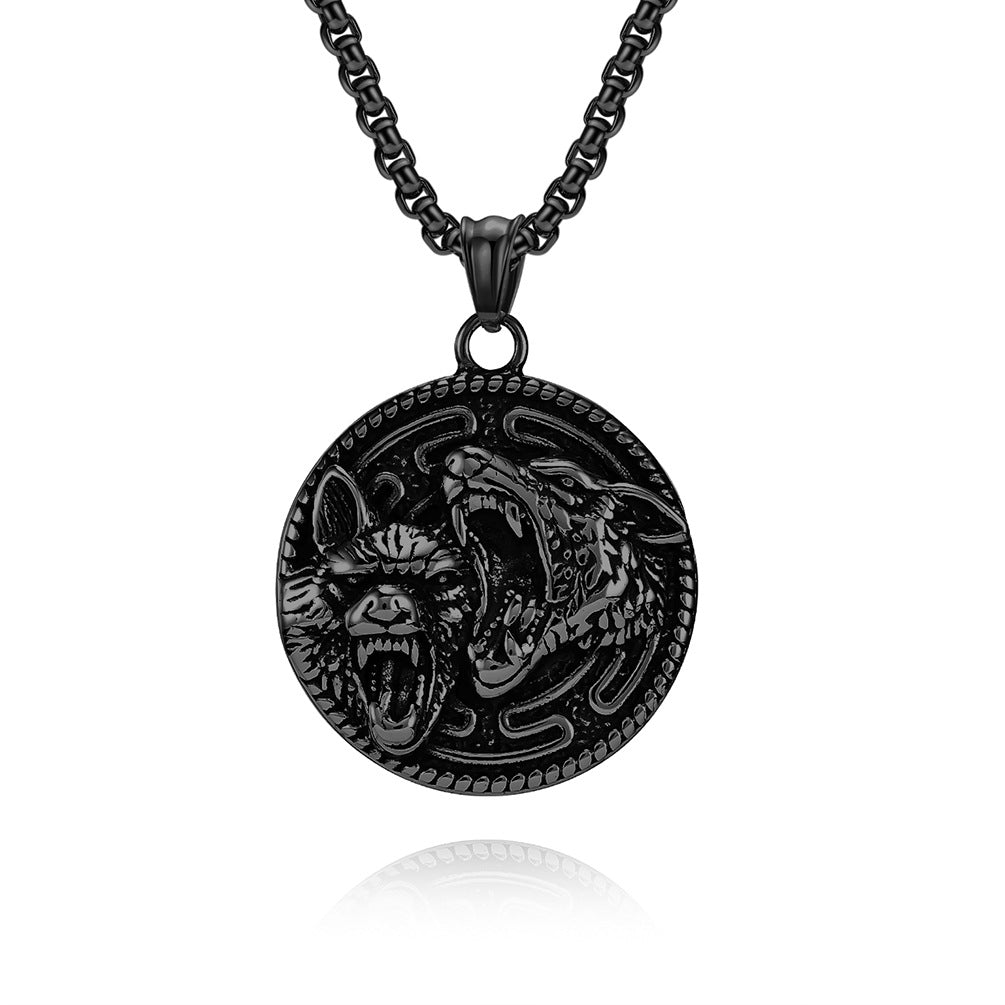 Retro Nordic Style Viking Wolf Necklace for Men Wholesale
