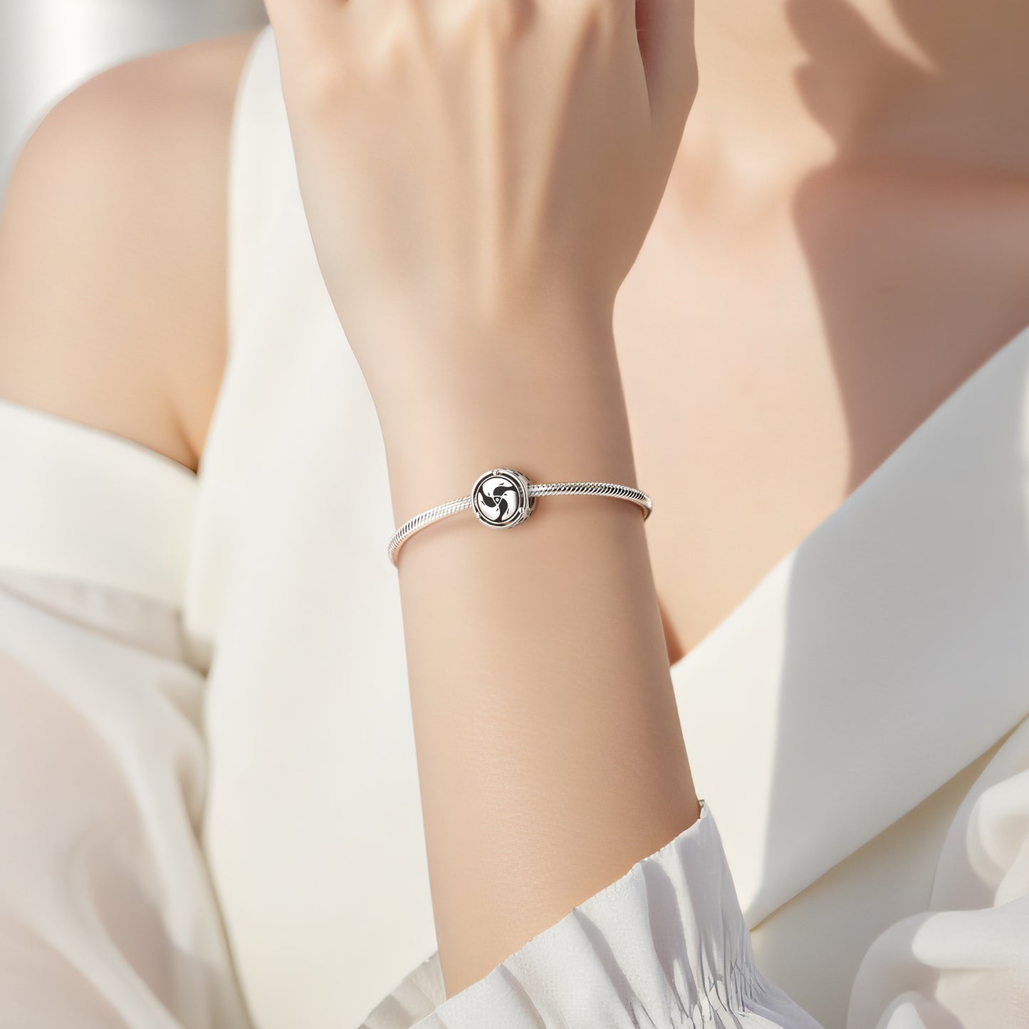 Planderful Jewelry Sterling Silver Beading Pendant Featuring Three Fish Symbol Elegant Minimalist Jewelry Gift