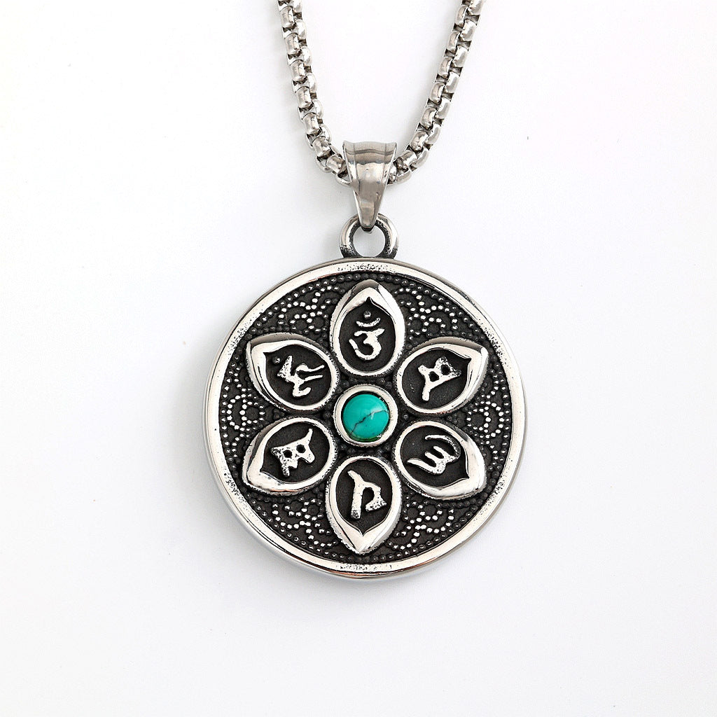 Vintage Stainless Steel Pendant Necklace