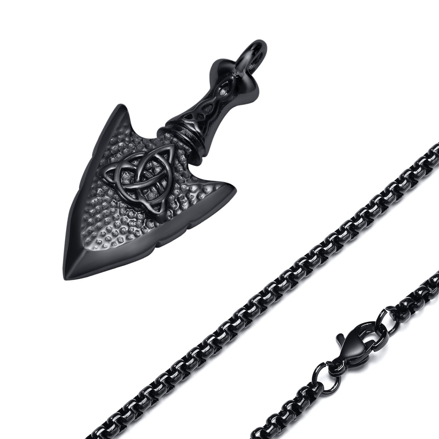 Stainless Steel Celtic Knot Arrow Pendant Durable For Men By Planderful Everyday Genie Hip Hop Necklace