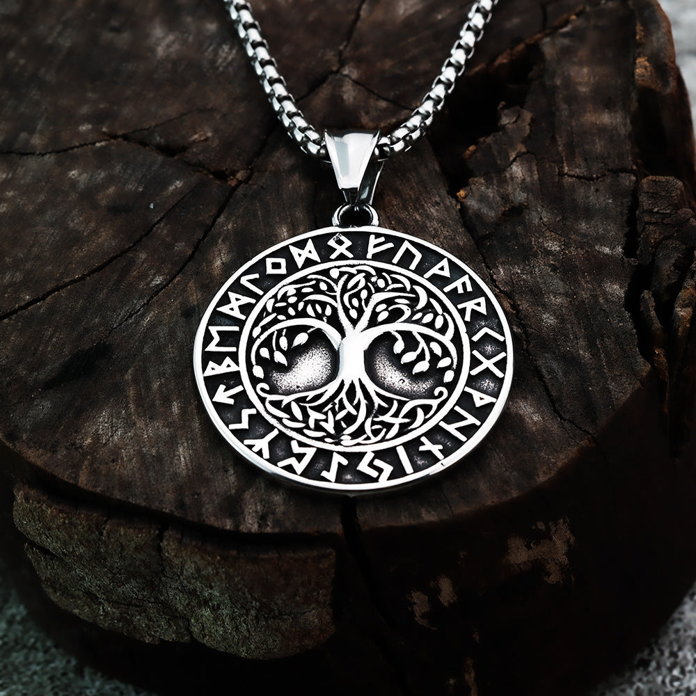 Nordic Personality Retro Viking Tree of Life Pendant Necklace