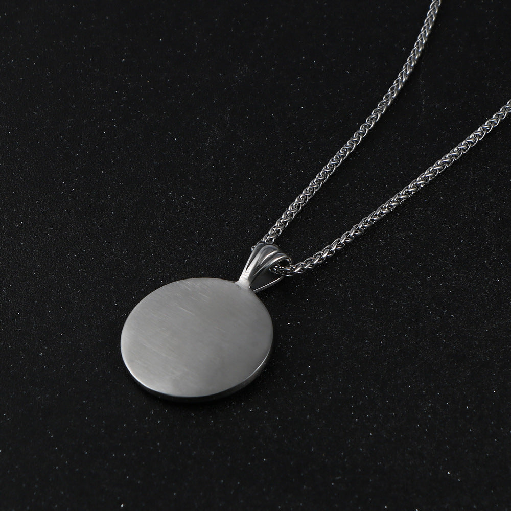 Vintage Roman Warrior Pendant Necklace for Men - Personalized Titanium Steel with Great Wall Design