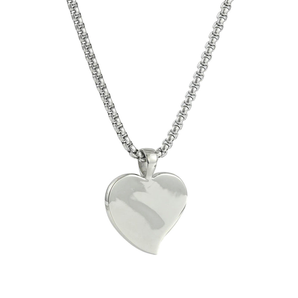 European And American Stainless Steel Peach Heart Flower Pendant