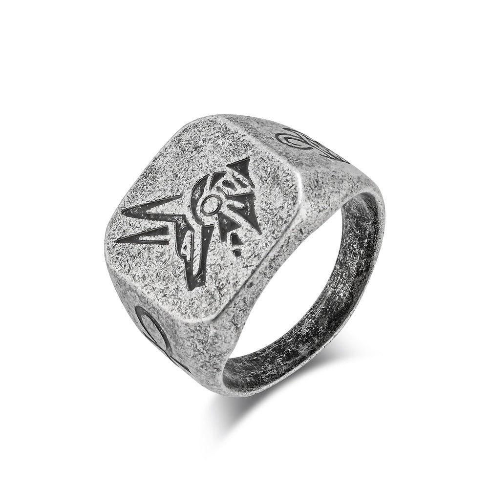 Cross-Border Anubis Patron Saint Titanium Steel Ring