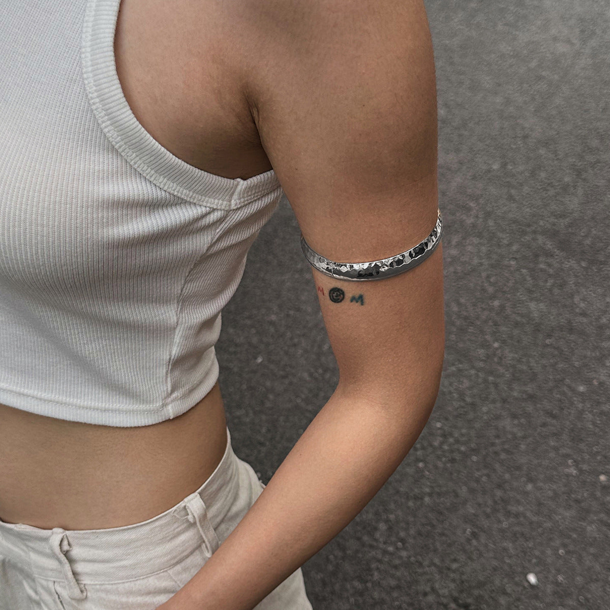 Planderful Crushed Ice Pattern Bracelet For Women Elegant Geometric Minimalist Statement Jewelry