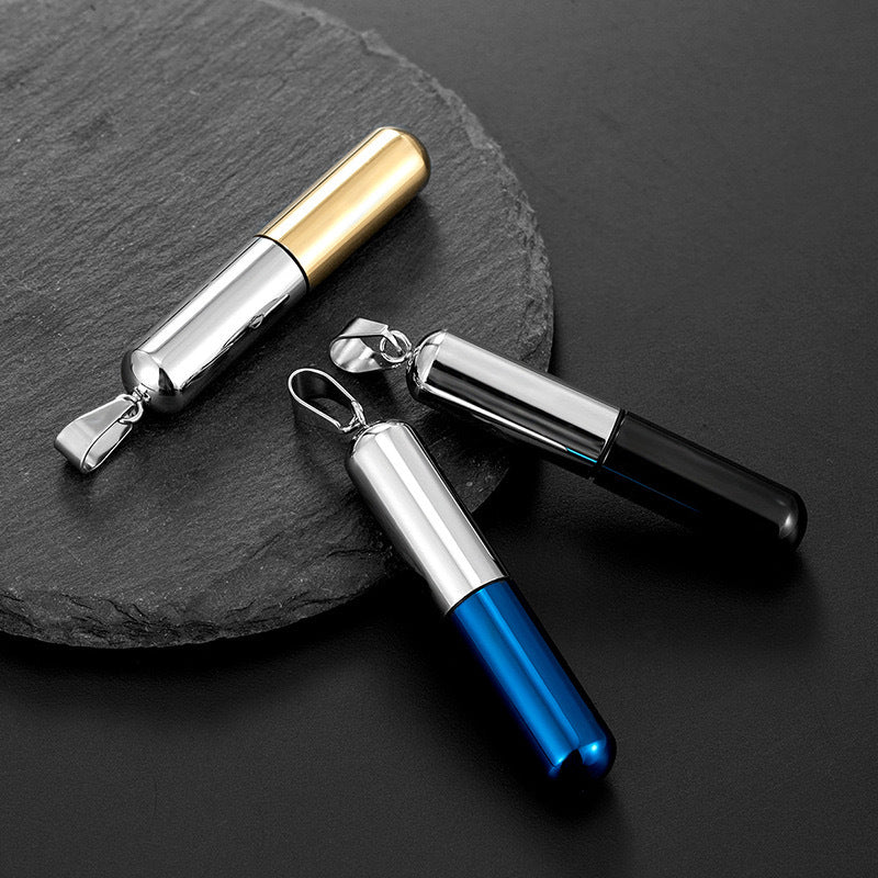 Planderful Personalized Pill Perfume Pendant Necklace Titanium Steel Fashion Punk Fans