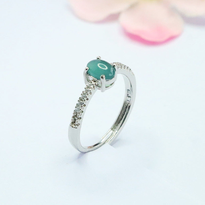Blue Water Jadeite Galaxy Ring