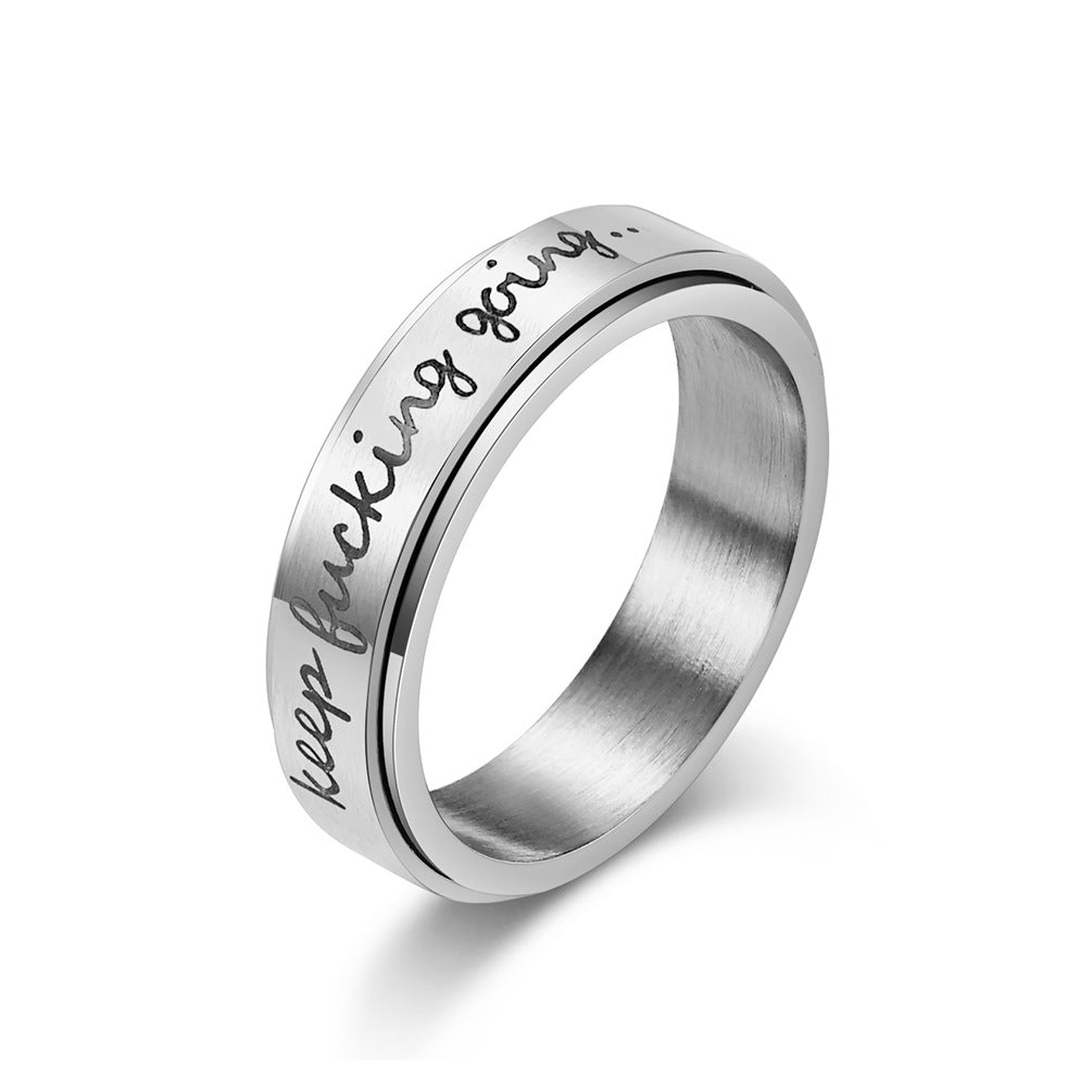 Europe and the United States Stainless Steel Rotating Ring for Men