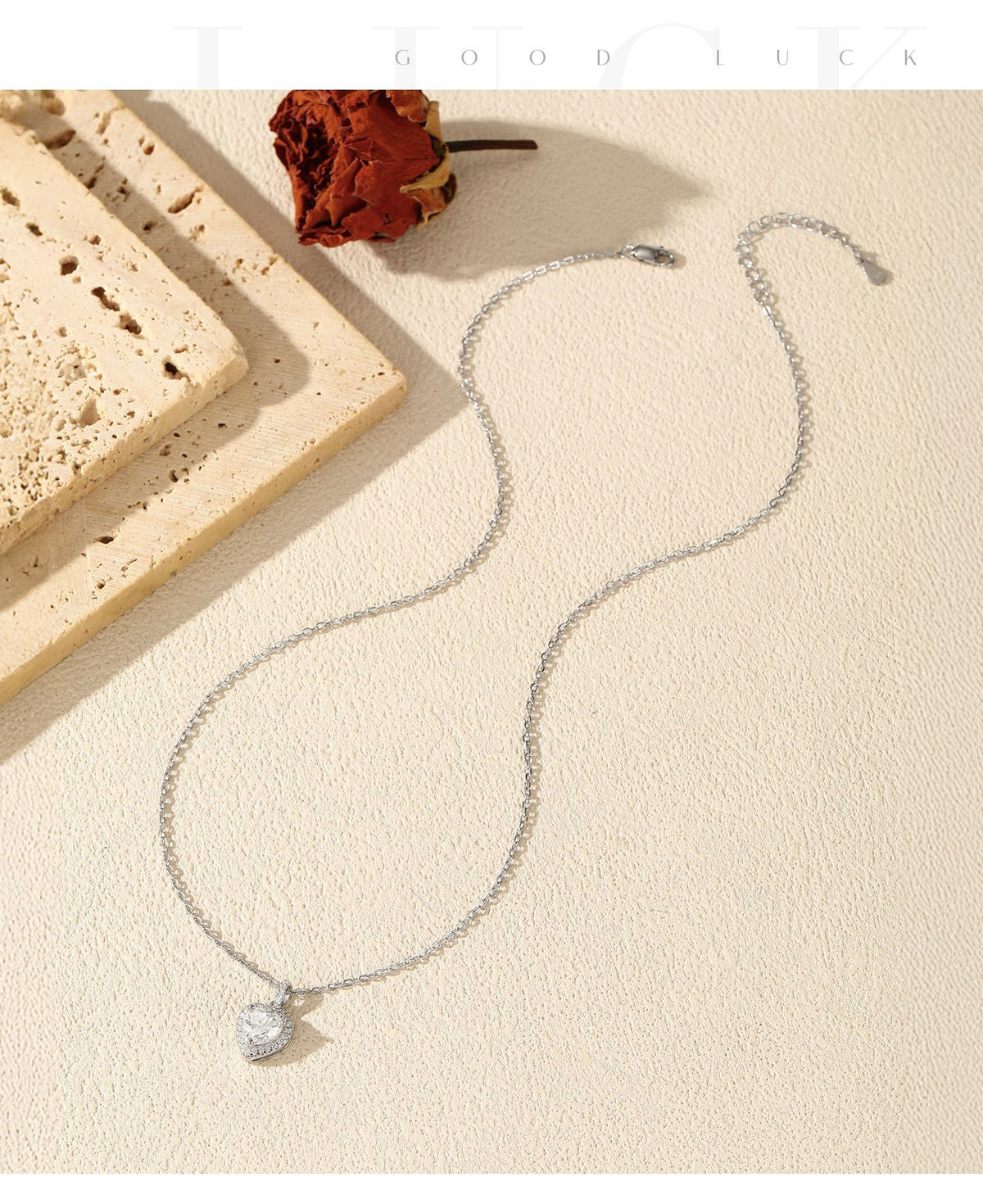 925 Sterling Silver 1 ct Heart Moissanite Necklace