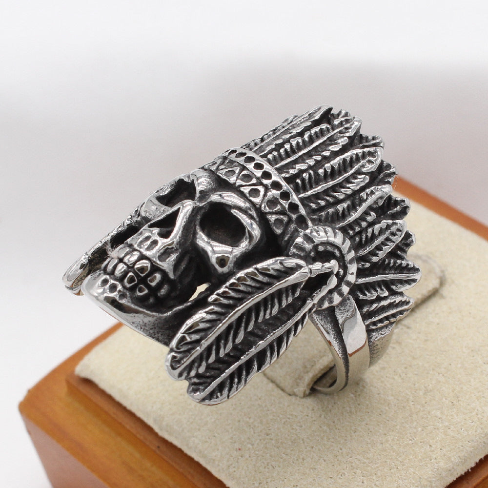 Planderful Titanium Steel Skull Ring For Men Unisex Gothic Protection Statement Everyday Genie