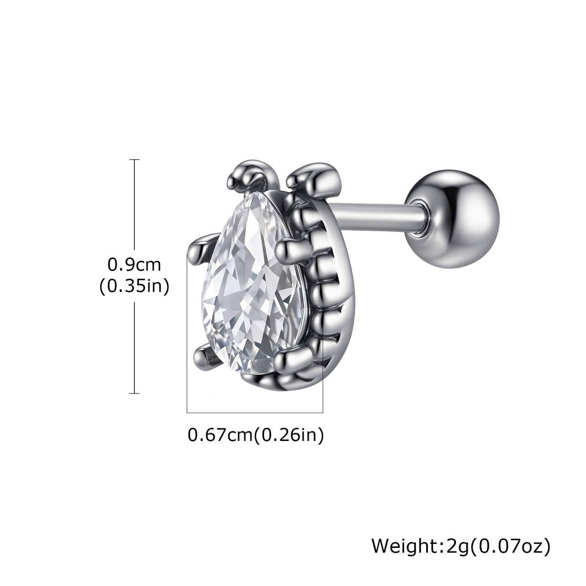 Vintage Zircon Single Earrings — Black or Clear