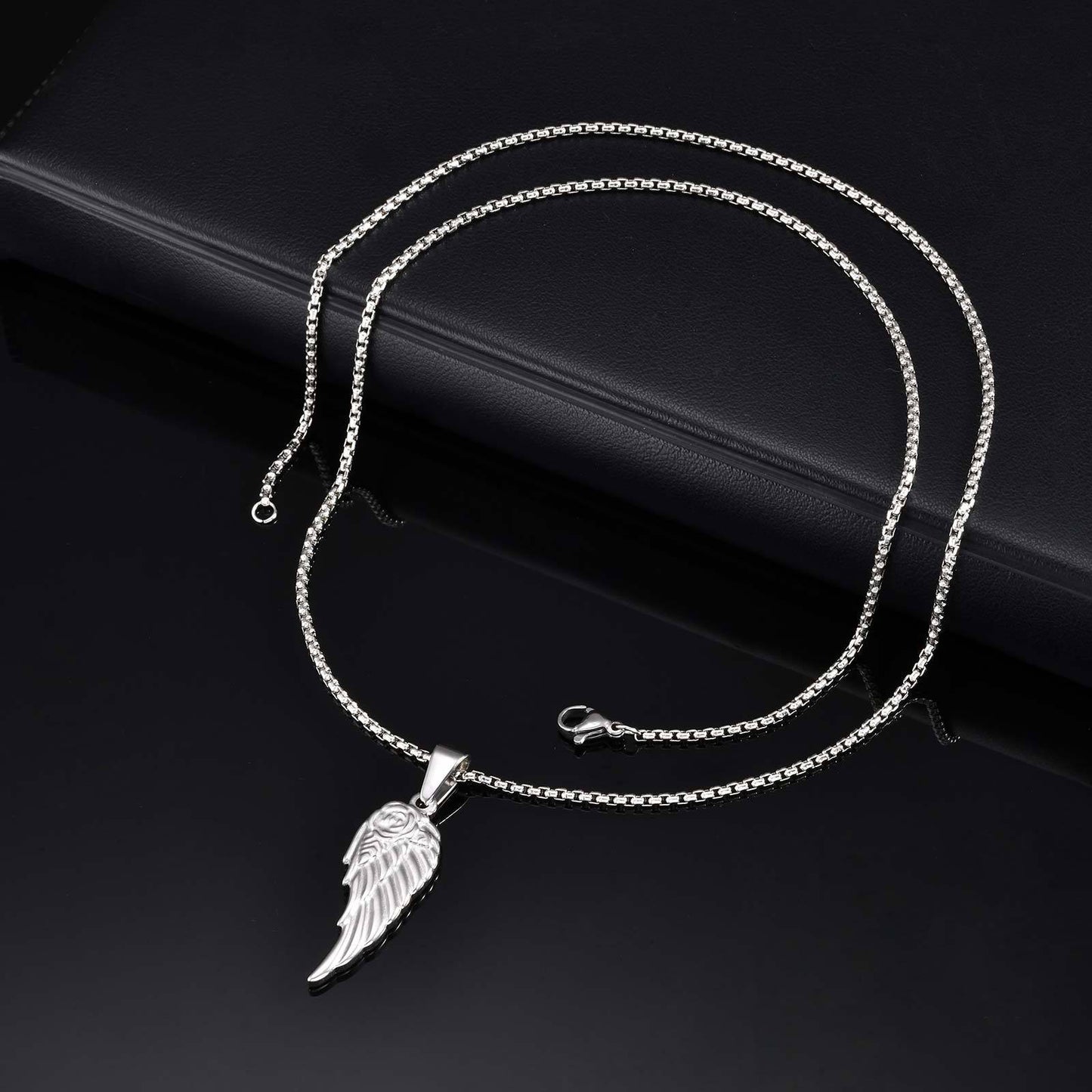 Planderful Mens Personalized Rose Wing Pendant Necklace