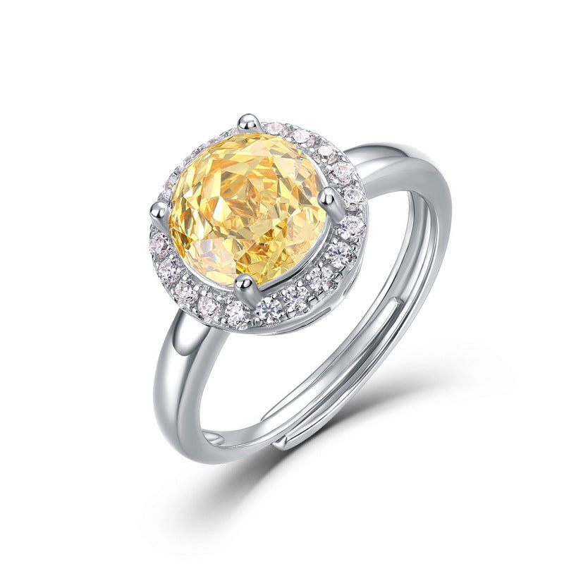 S925 Sterling Silver Zircon Rose Ring