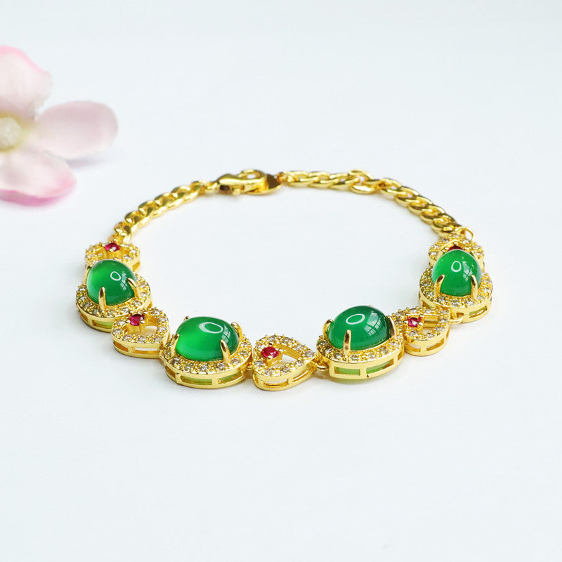 Golden Heart Chalcedony Bracelet from Planderful Fortune's Favor Collection