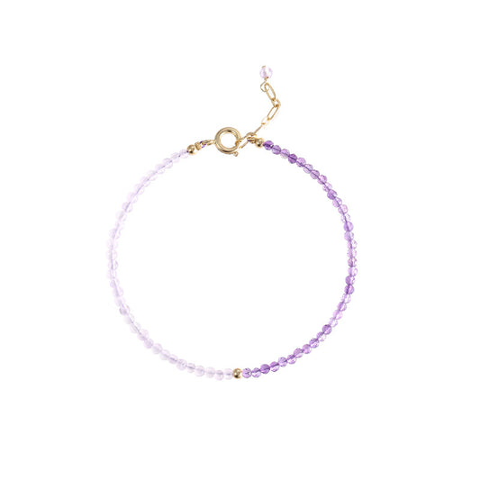 Exquisite Lavender Amethyst Bracelet with 14k Gold Bead