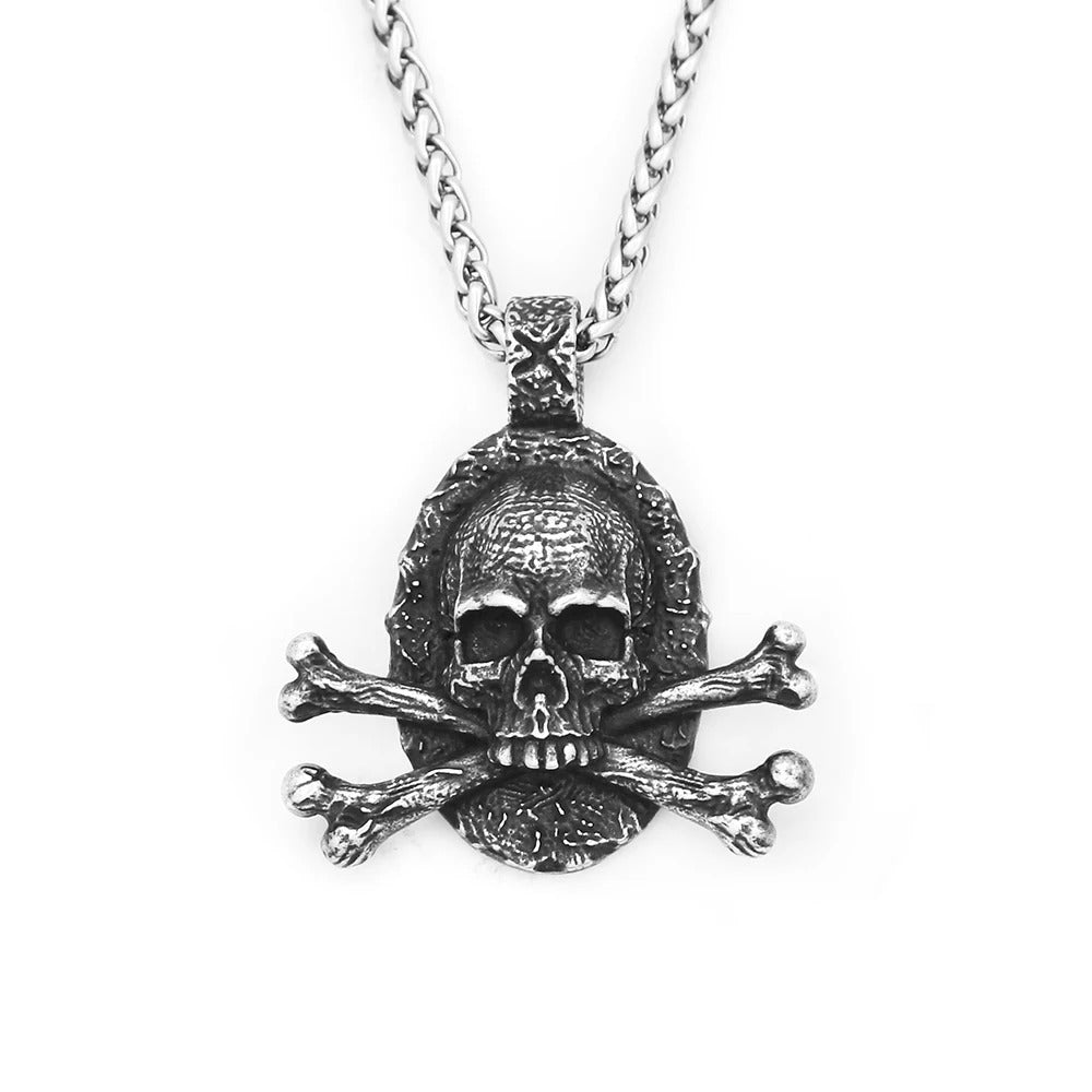 Gothic Skull Stainless Steel Men's Pendant Necklace