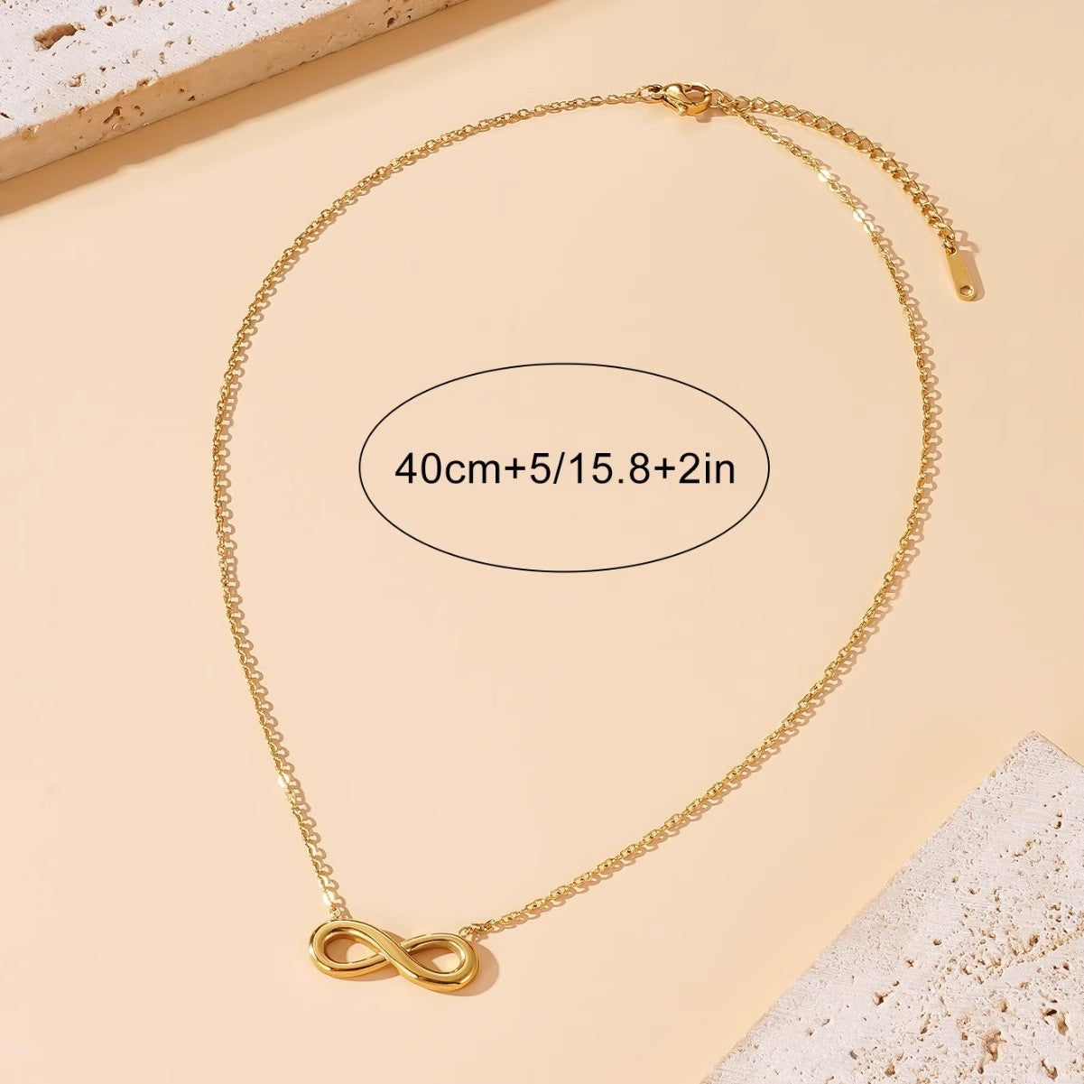 Planderful Jewelry Stainless Steel Necklace Eternal Love Collarbone Chain For Modern Women