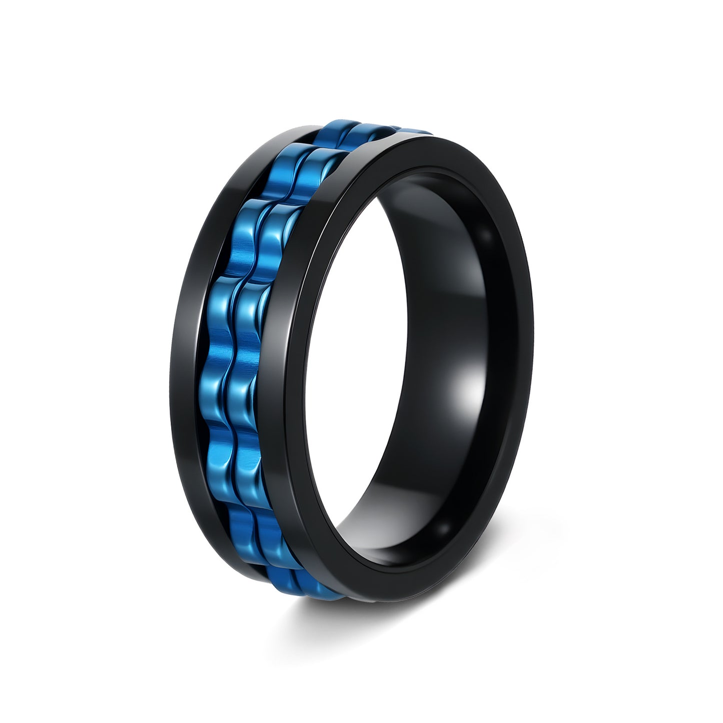Planderful Rotating Gear Ring Multicolor For Men Unisex Titanium Steel Decompression Jewelry