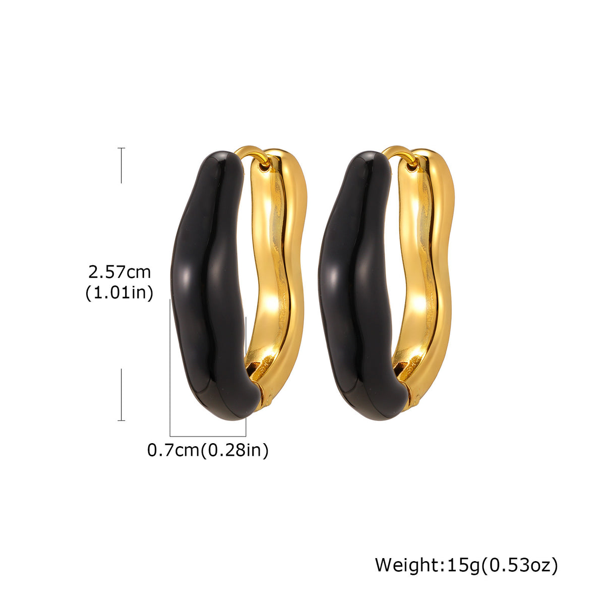 Sculptural Enamel Hoop Earrings — 3 Styles