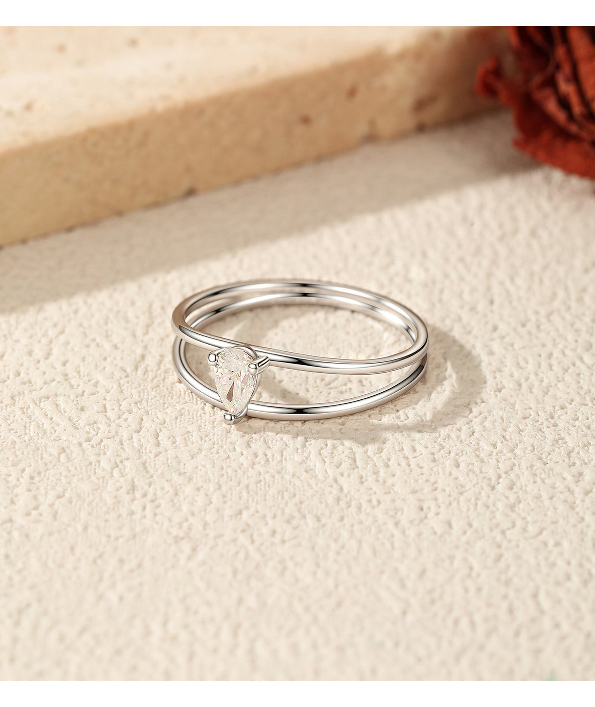 S925 Sterling Silver Double-Layer Moissanite Band