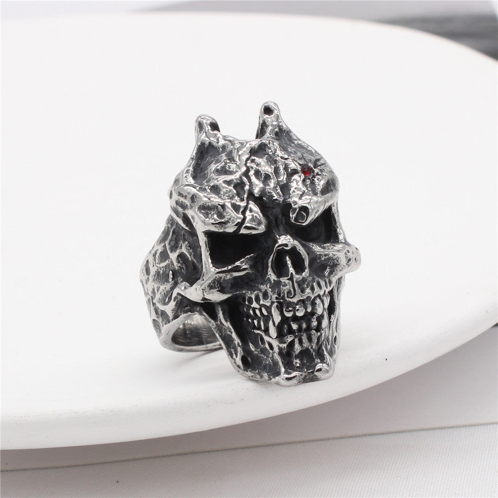 Masked Skull Titanium Steel Ring