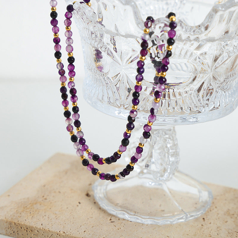 Handcrafted Agate Beaded Necklace with Vintage Charm