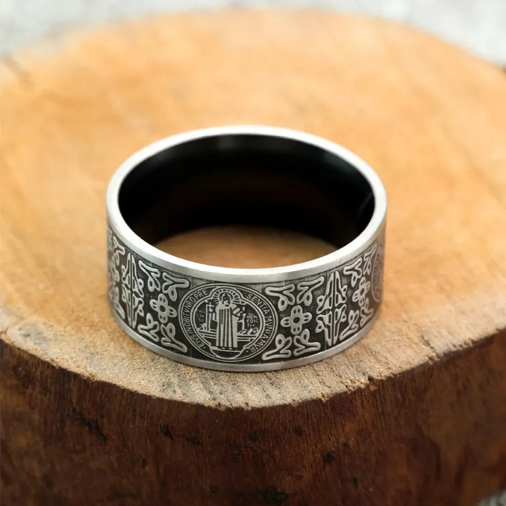 Vintage Cross Stainless Steel Men's Ring
