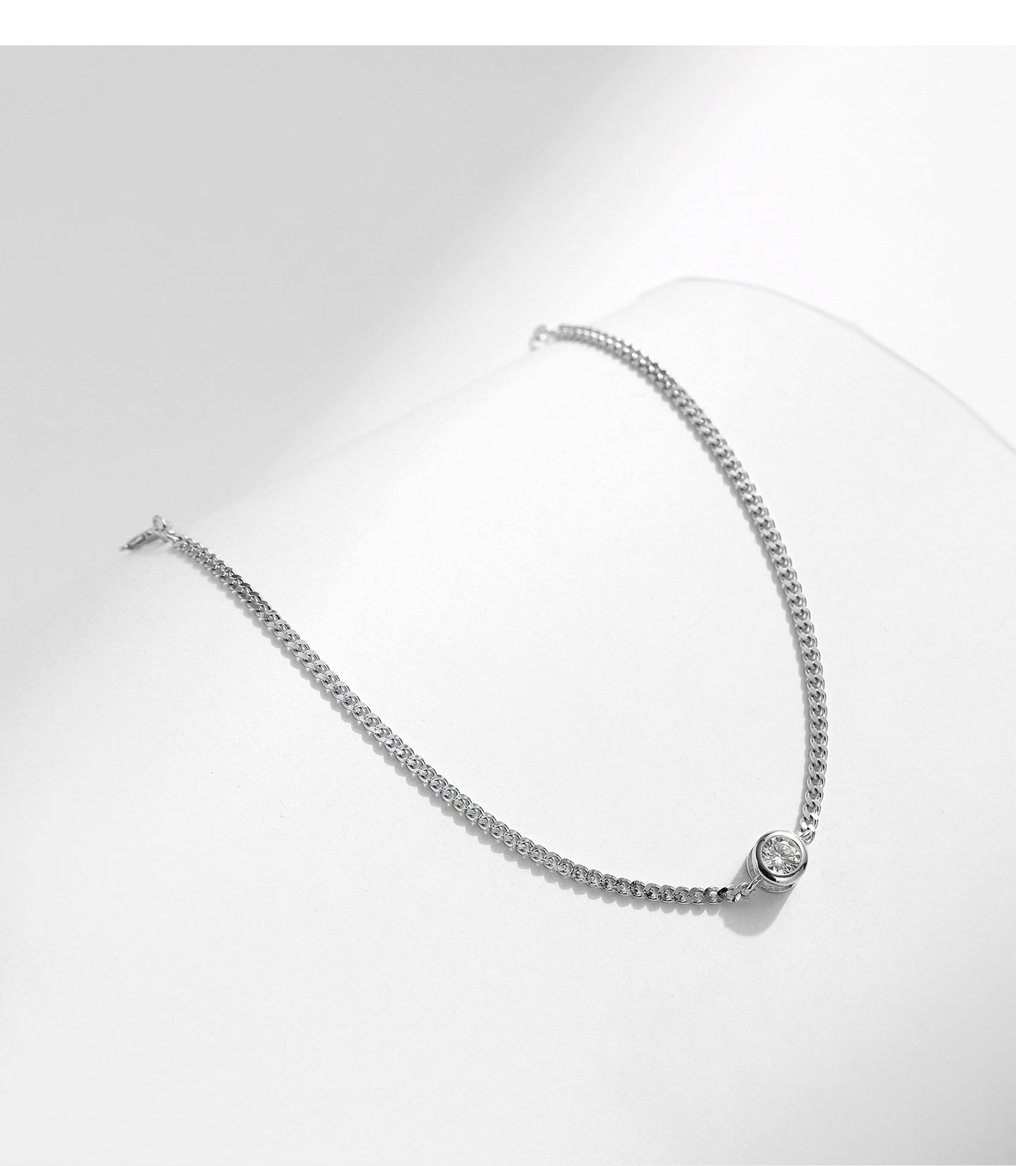 Sparkling Moissanite Sterling Silver Bracelet - Elegant and Simple Korean Jewelry