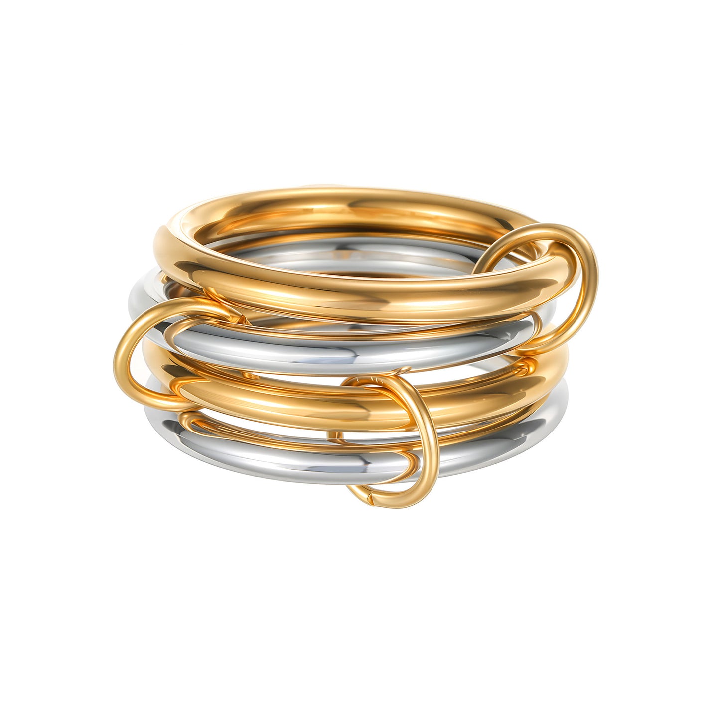 Planderful Four Layer Stacked Ring For Women 18K Gold Plated