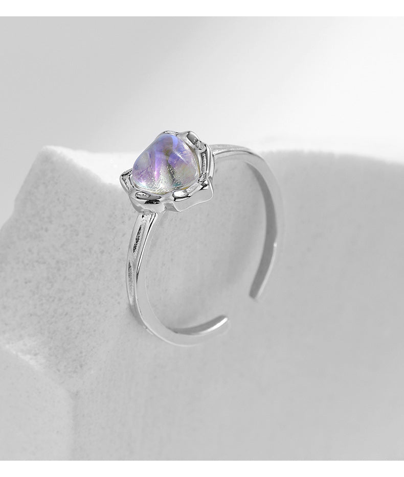 Moonlight Stone Sterling Silver Adjustable Ring