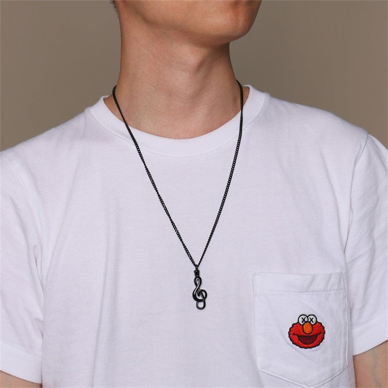 Cross-Border E-Commerce Jewelry Wholesale Stainless Steel Music Note Urn Pendant Neutral For Men And Women