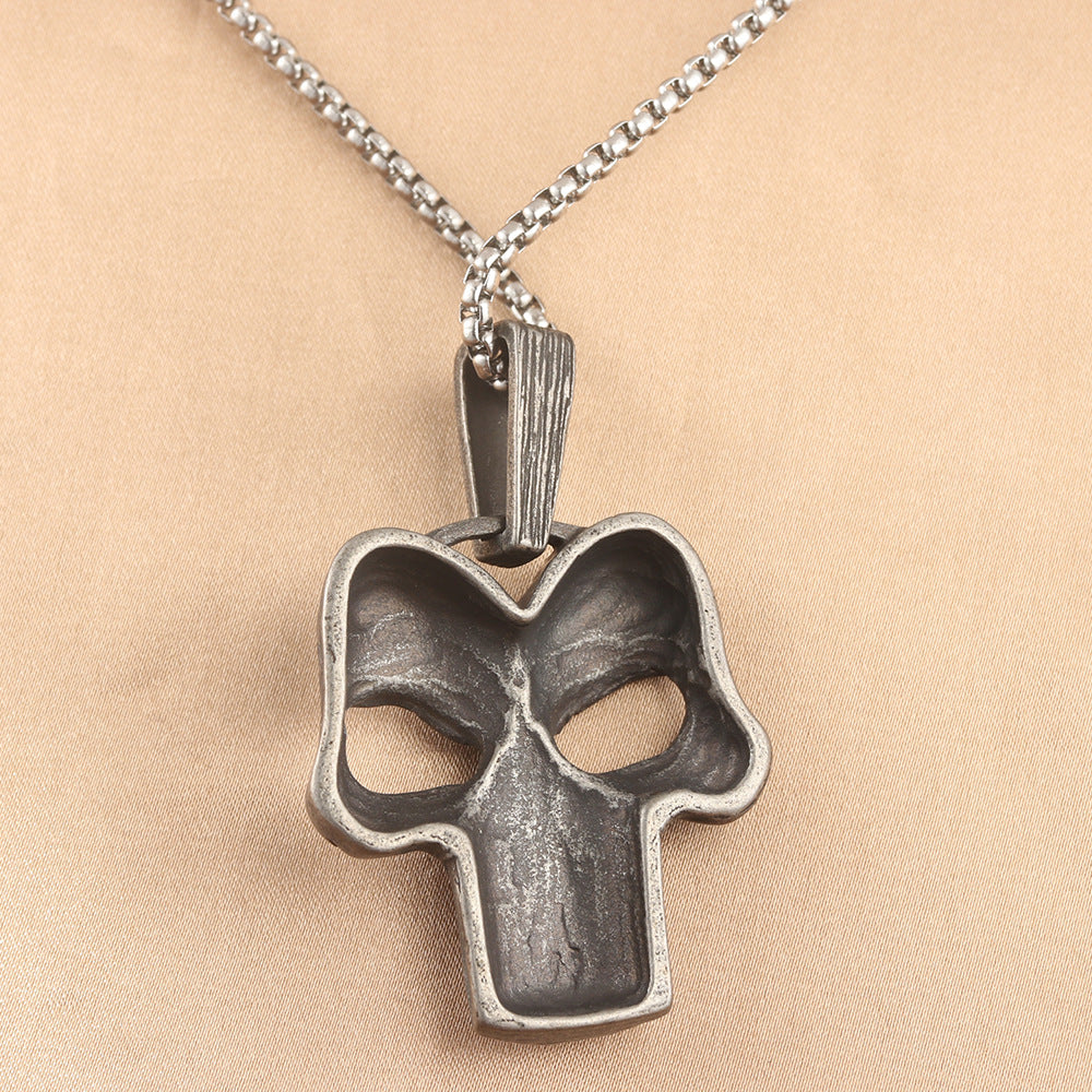 European And American Stainless Steel Skull Pendant Punk Necklace