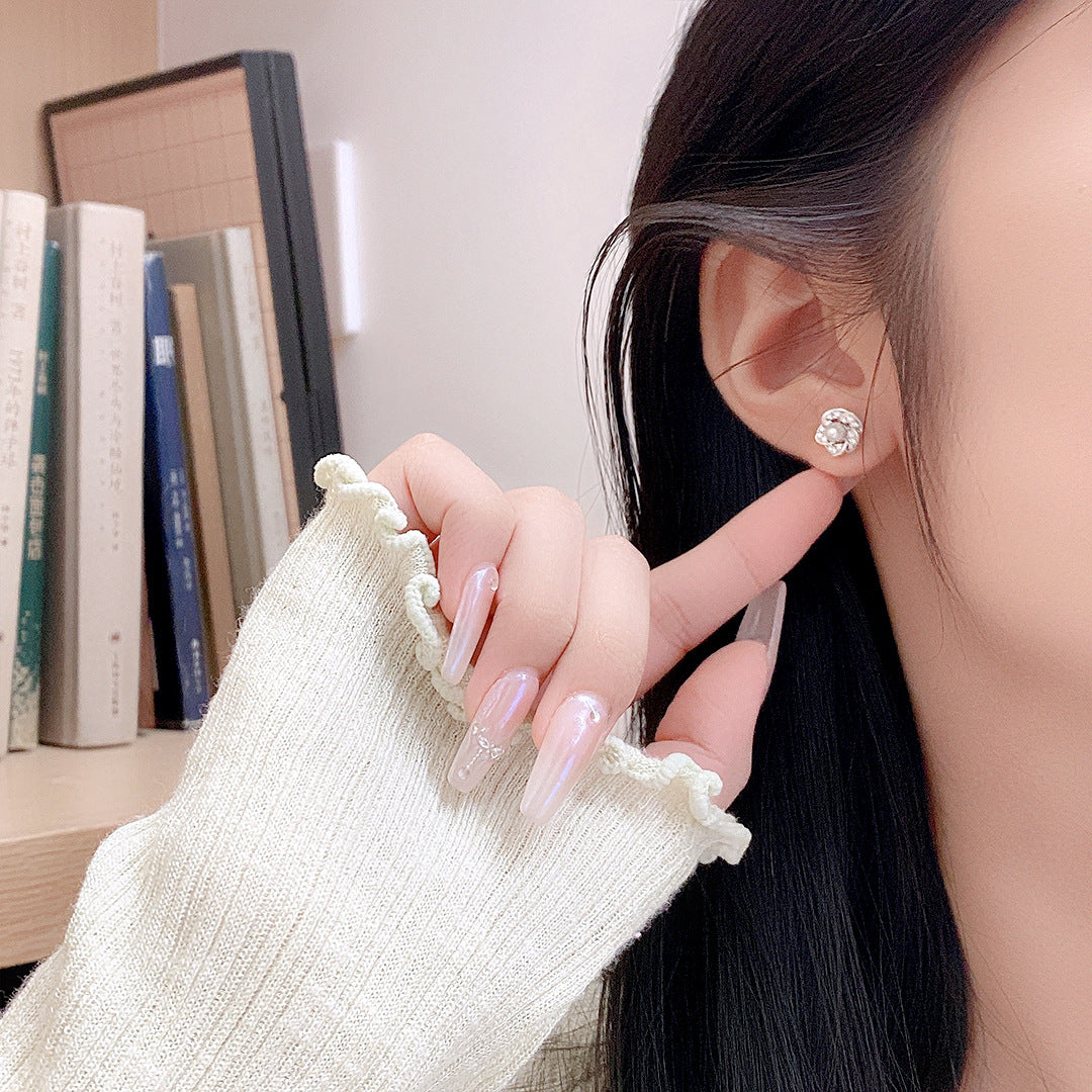 Minimalist Pearl 925 Sterling Silver Women's Earrings
