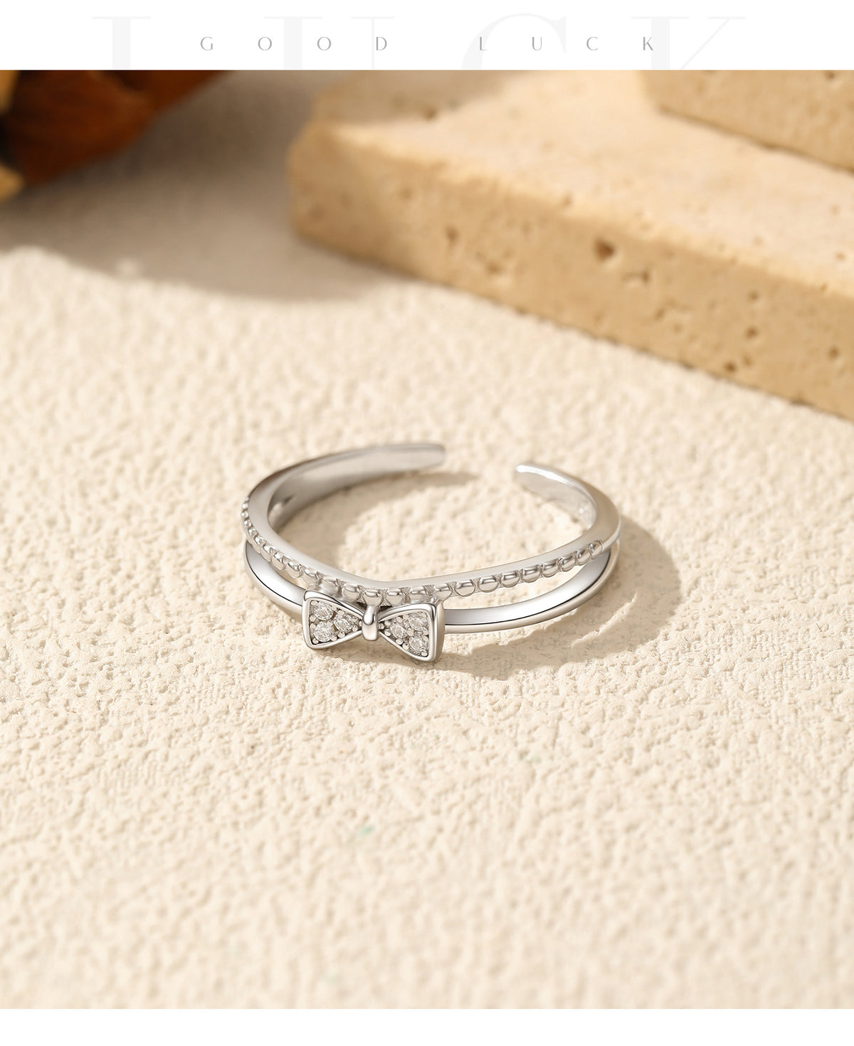925 Sterling Silver Bow Ring