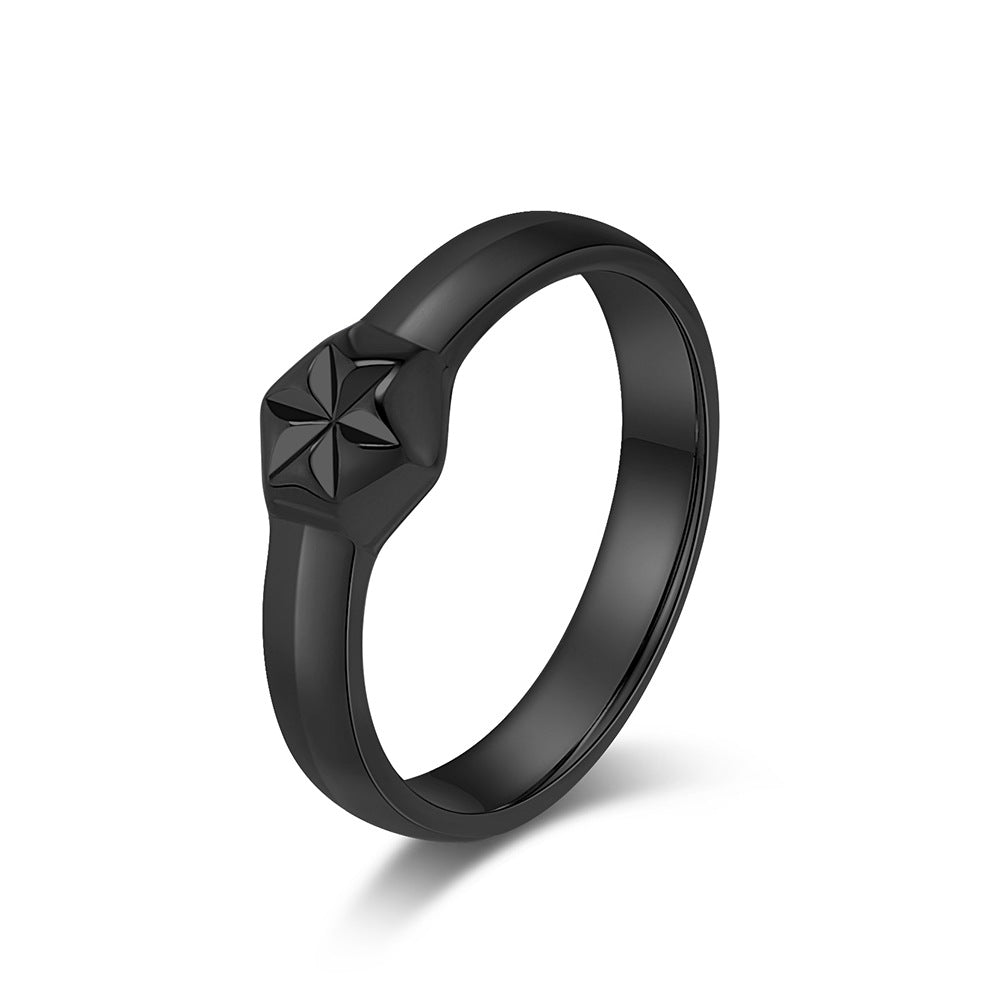 Planderful Hexagonal Titanium Steel Ring For Men And Women Durable High End Jewelry Couple Gift