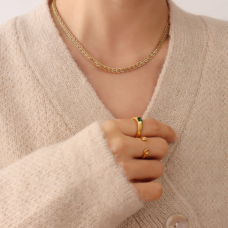 Copper Keel Chain Necklace for Unisex Hip-Hop Style and Versatility