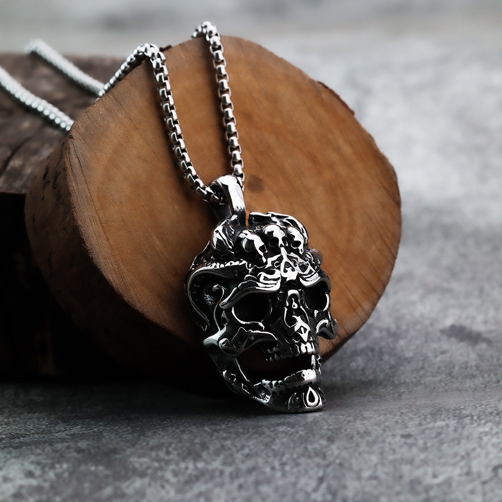 Punk Skull Dragon Stainless Steel Men's Pendant Necklace
