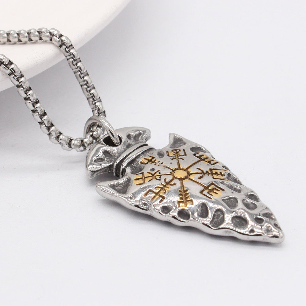 Planderful Viking Shield Pendant Titanium Steel Jewelry For Men And Unisex Bold Protection Statement