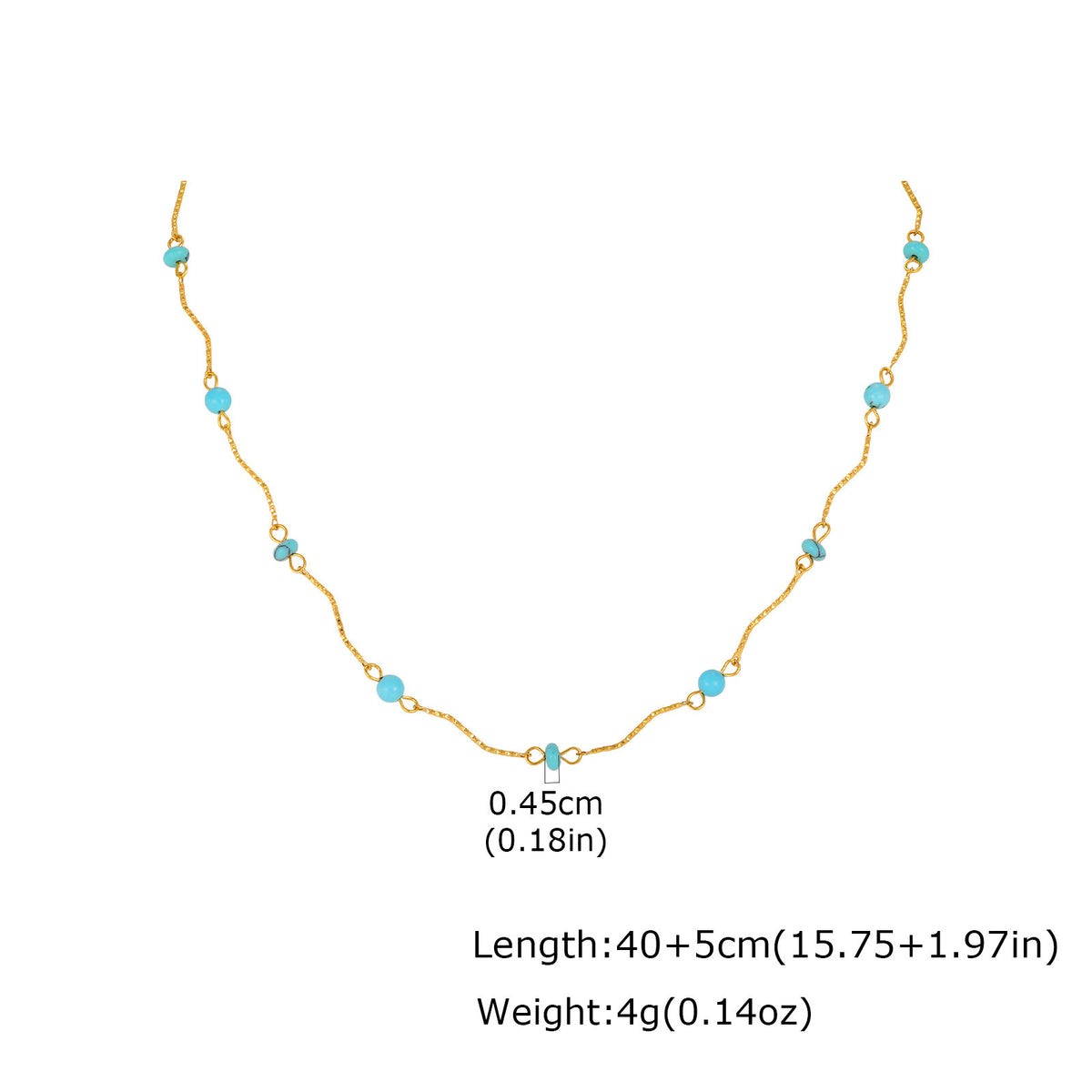 Ocean Wind Stainless Steel Turquoise Imitation Pearl Conch Starfish Shell Wave Bead Necklace