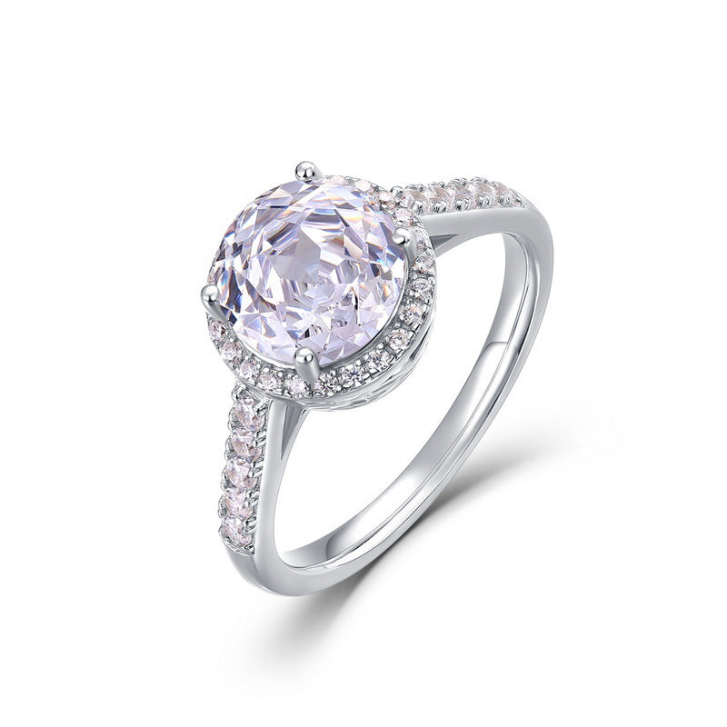 S925 Sterling Silver Gold-Plated Zircon Rose Ring