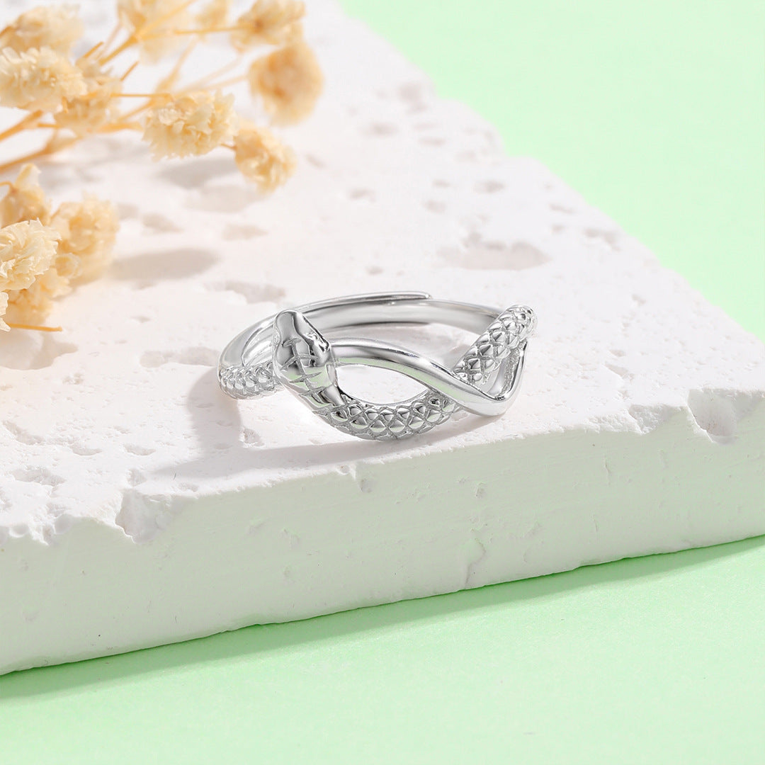 Planderful Everyday Genie S925 Sterling Silver Zodiac Snake Ring – Trendy Cool and Sweet Gift for Girlfriend