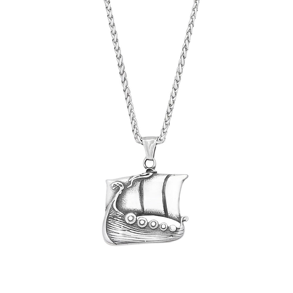 Viking Sailing Stainless Steel Men's Pendant Necklace